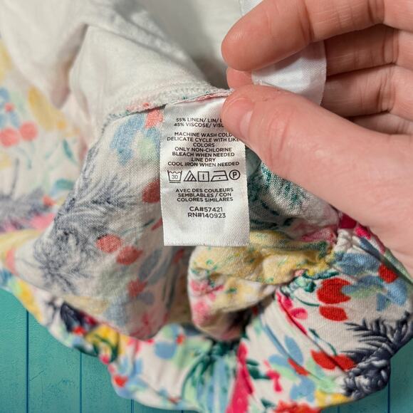 LOFT Tropical Fruit Palm Print Linen Blend Shorts - Size XXL - Picture 6 of 10